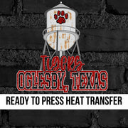 Tigers Oglesby Texas Water Tower DTF Transfer