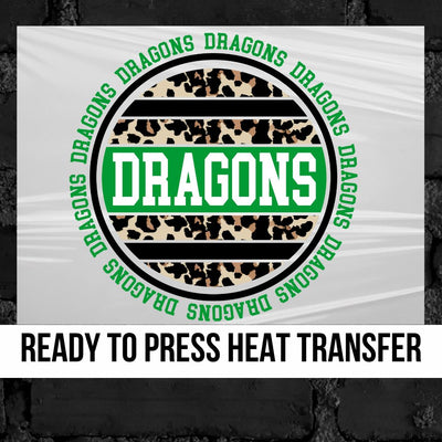 Dragons Leopard Print Circle DTF Transfer