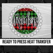 Raiders Christmas Spirit Circle Dot DTF Transfer