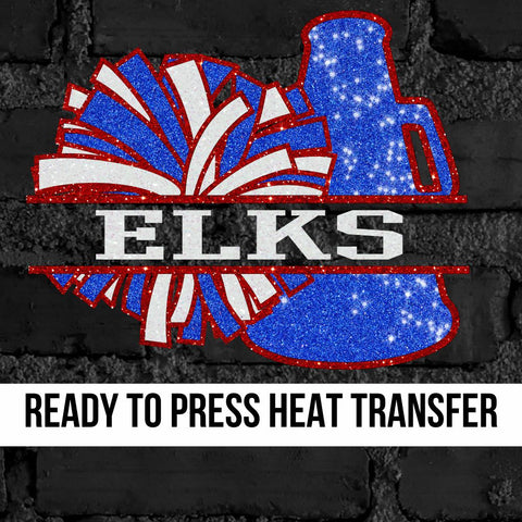 Elks Cheer Megaphone Split DTF Transfer