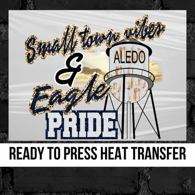 Small Town Vibes & Aledo Eagle Pride DTF Transfer