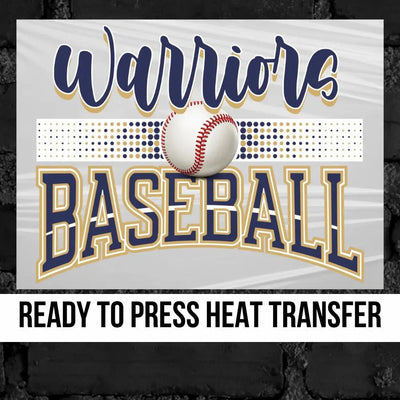 Warriors Baseball with Dots DTF Transfer