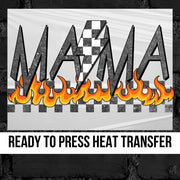 Mama Checkered Flames DTF Transfer
