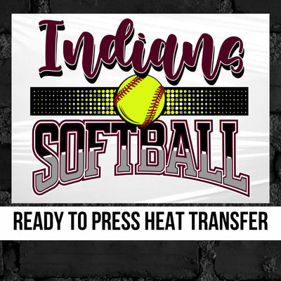 Indians Softball DTF Transfer