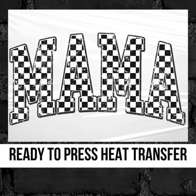 Mama Word Checkered Pattern DTF Transfer