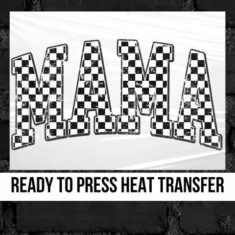 Mama Word Checkered Pattern DTF Transfer