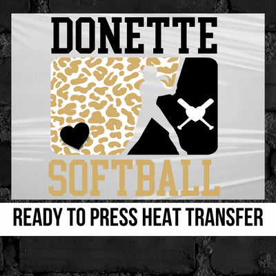 Donette Leopard Softball Player DTF Transfer