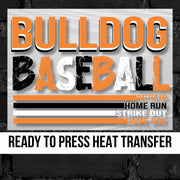Bulldog Baseball with Stripes DTF Transfer