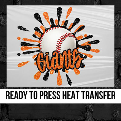 Giants Baseball Splatter DTF Transfer