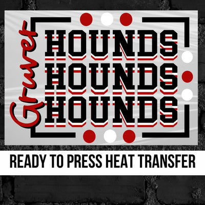 Gruver Hounds Rectangle with Dots DTF Transfer