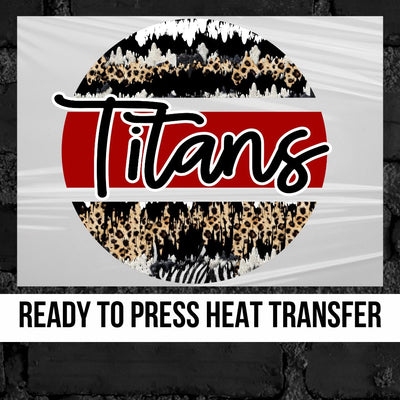 Titans Leopard Grunge Circle DTF Transfer