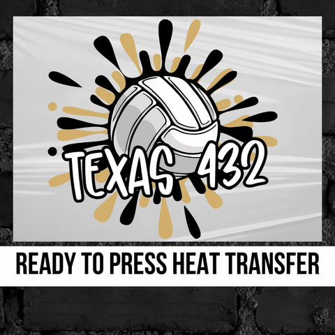 Texas 432 Volleyball Splatter DTF Transfer