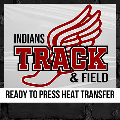 Indians Track & Field Winged Shoe DTF Transfer