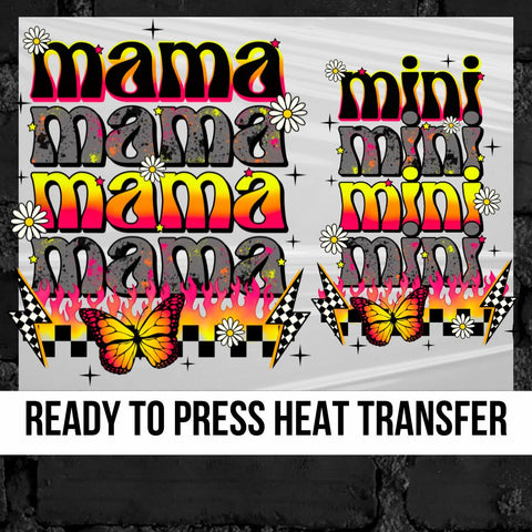 Mama Mini Grunge Butterflies DTF Transfers
