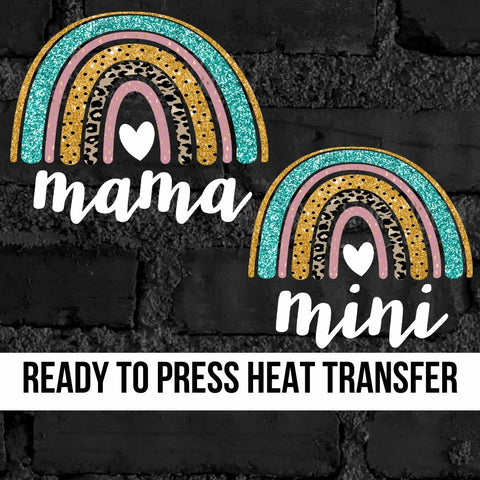 Mama and Mini Rainbow DTF Transfers