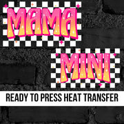 Mama Mini Checkered DTF Transfers