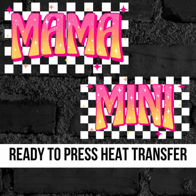 Mama Mini Checkered DTF Transfers