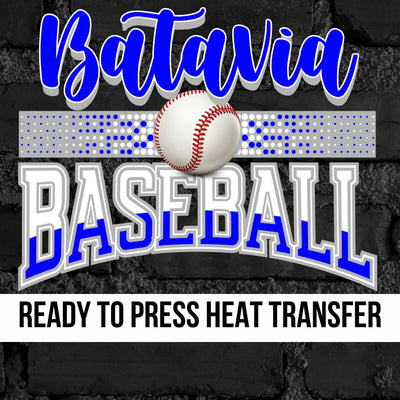 Batavia Baseball with Dots DTF Transfer