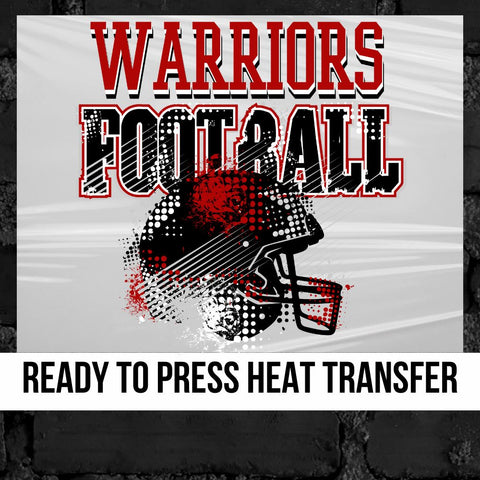 Warriors Football Helmet Grunge DTF Transfer