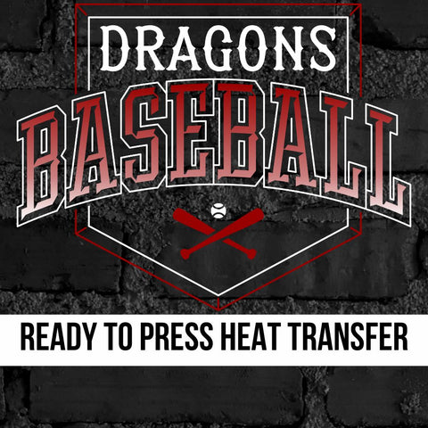 Dragons Baseball Home Plate DTF Transfer