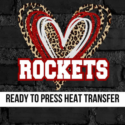 Rockets Triple Heart DTF Transfer