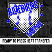 Bluebirds Baseball Home Plate DTF Transfer