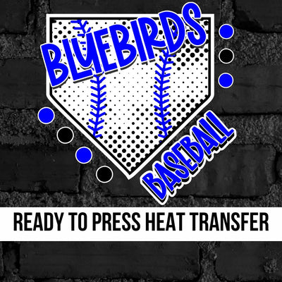 Bluebirds Baseball Home Plate DTF Transfer