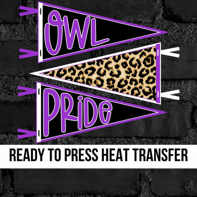 Owl Pride Pennants DTF Transfer