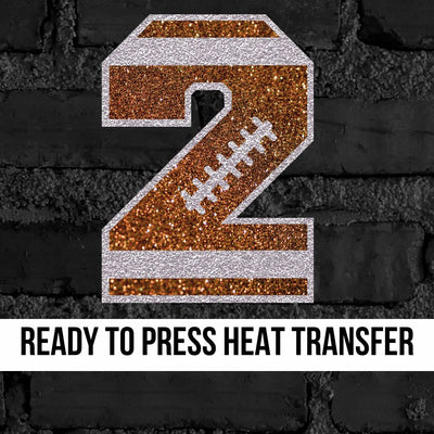 Glitter Football Numbers DTF Transfer