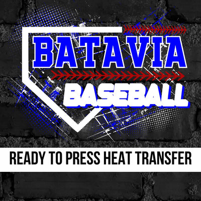 Batavia Baseball Home Plate Splatter DTF Transfer