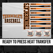 Thundercats Baseball Custom Team Bats Transfer