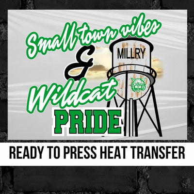 Small Town Vibes & Millry Wildcat Pride DTF Transfer