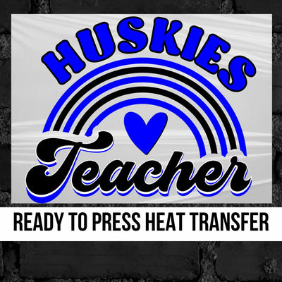 Huskies Teacher Rainbow DTF Transfer
