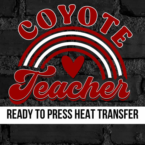 Coyote Teacher Rainbow DTF Transfer