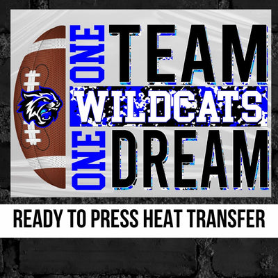 One Team Wildcats Football DTF Transfer