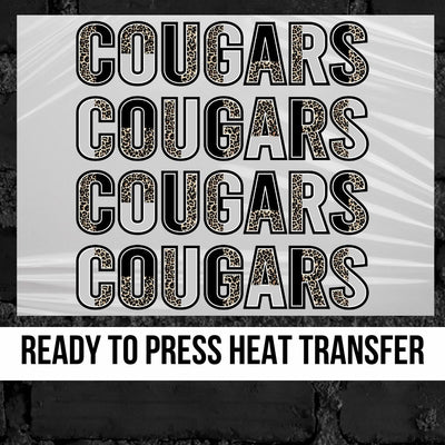Cougars Repeating Split Lettering DTF Transfer