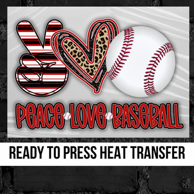 Peace Love Baseball DTF Transfer
