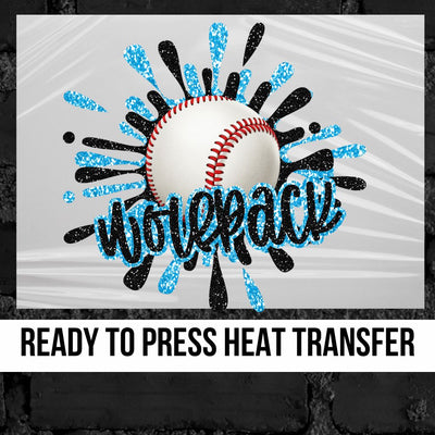 Wolfpack Baseball Splatter DTF Transfer