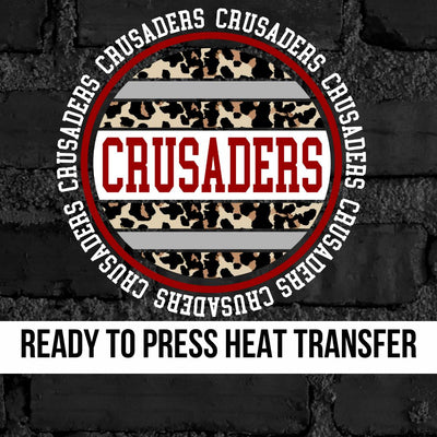 Crusaders Leopard Print Circle DTF Transfer