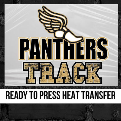 Panthers Track Grunge DTF Transfer