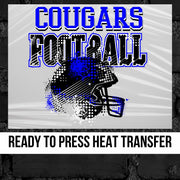 Cougars Football Grunge Helmet DTF Transfer