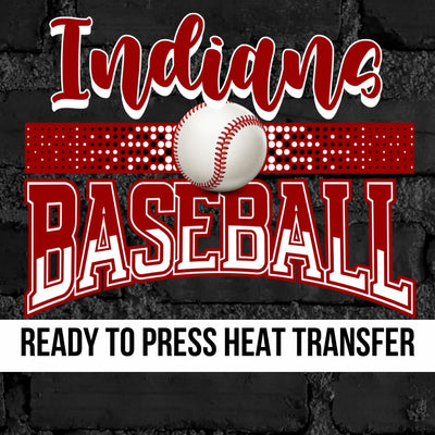 Indians Baseball with Dots DTF Transfer
