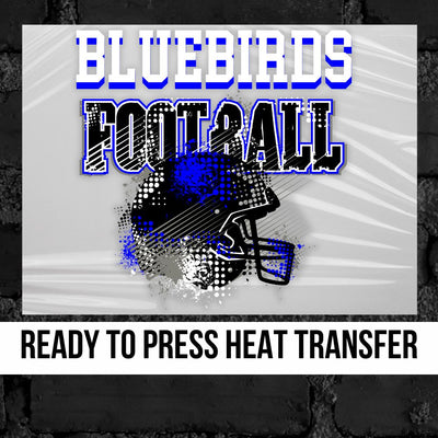 Bluebirds Football Grunge Helmet DTF Transfer
