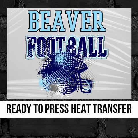 Beaver Football Helmet Grunge DTF Transfer