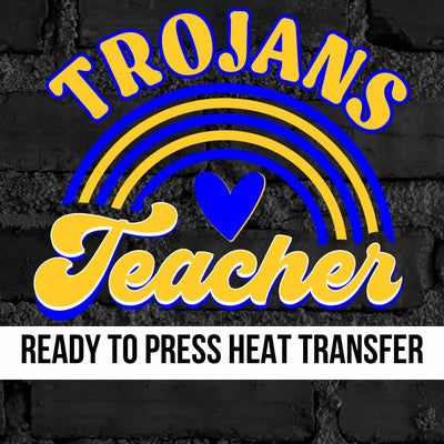 Trojans Teacher Rainbow DTF Transfer