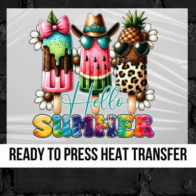 Hello Summer Popsicles DTF Transfer