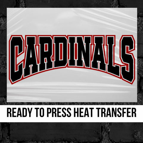 Cardinals Arched Word DTF Transfer