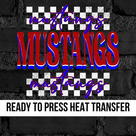 Mustangs Checkered DTF Transfer