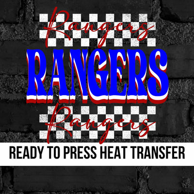 Rangers Checkered DTF Transfer