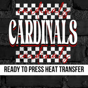Cardinals Checkered DTF Transfer